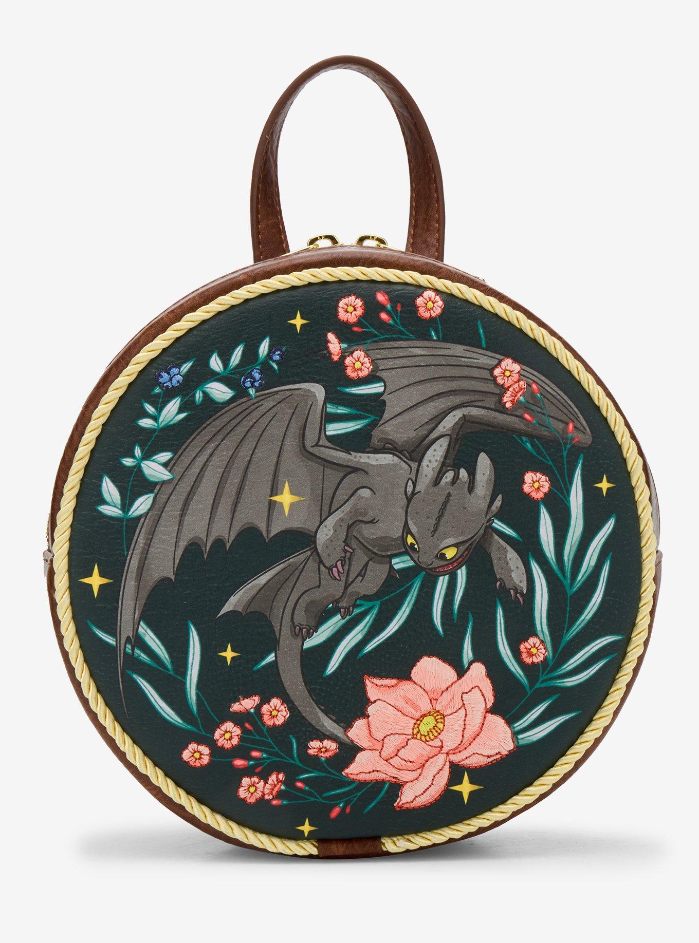 Mochila mini Toothless con flores