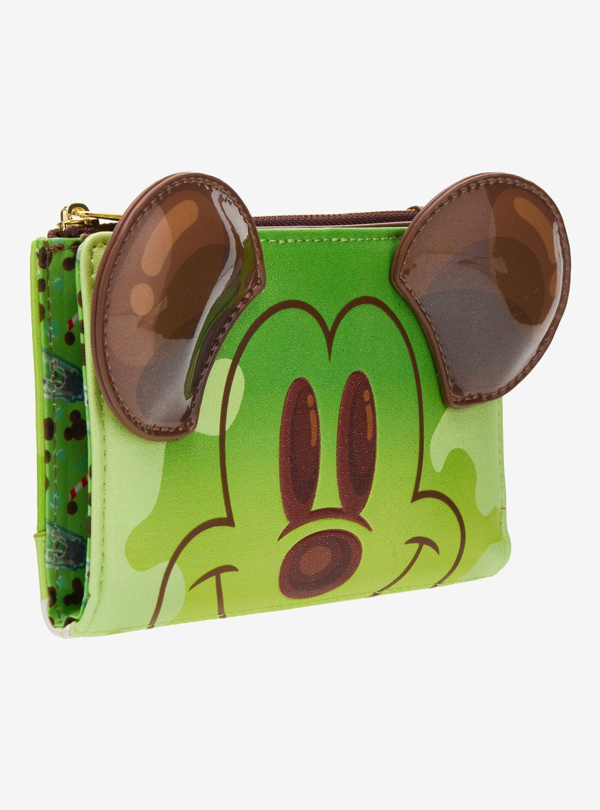 Billetera Loungefly de Mickey Mouse con diseño de té verde y boba