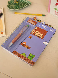 Set de cuaderno con pestañas y lápiz de Super Mario Bros.