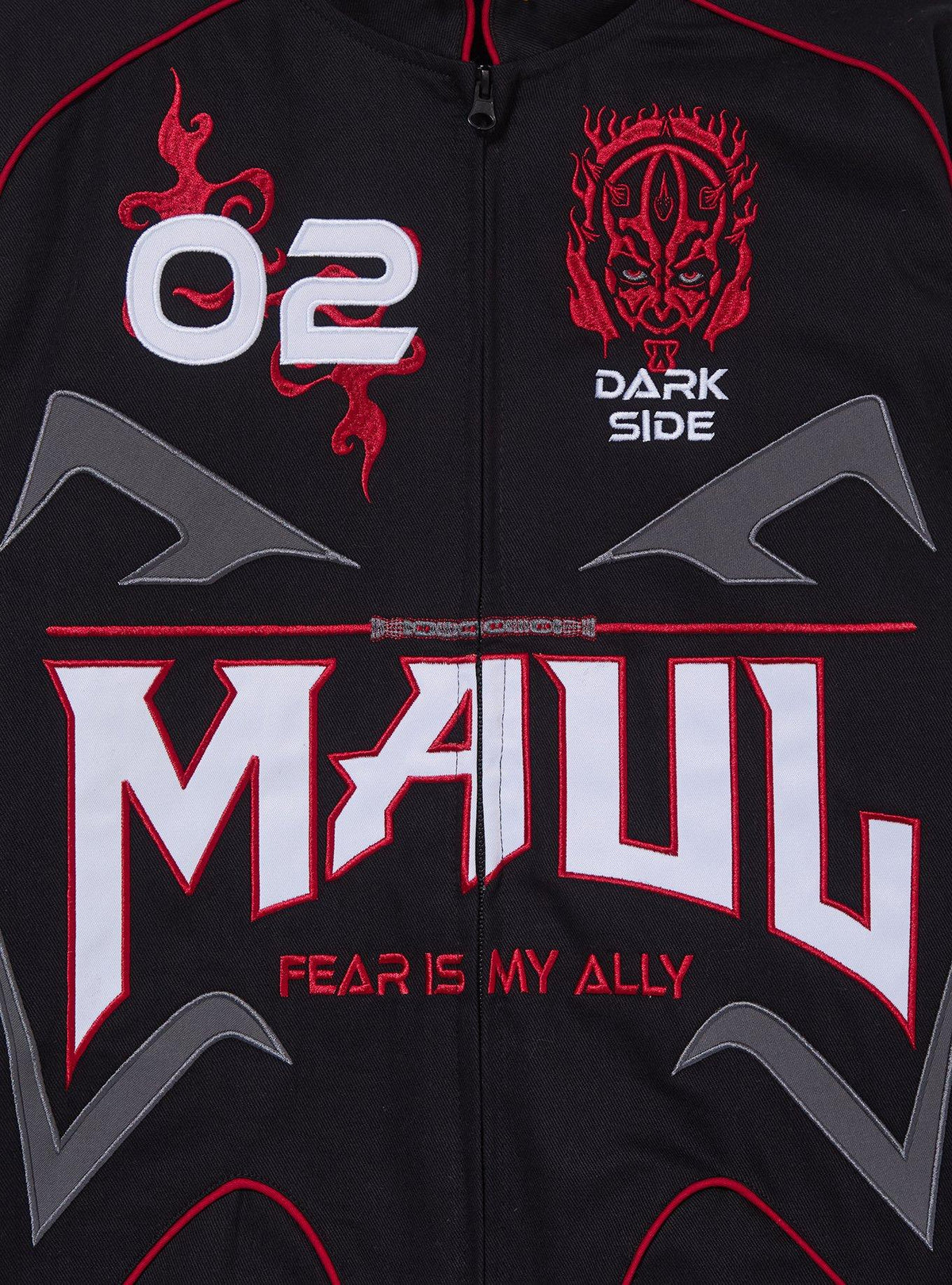Chaqueta estilo moto bordada Darth Maul de Star Wars