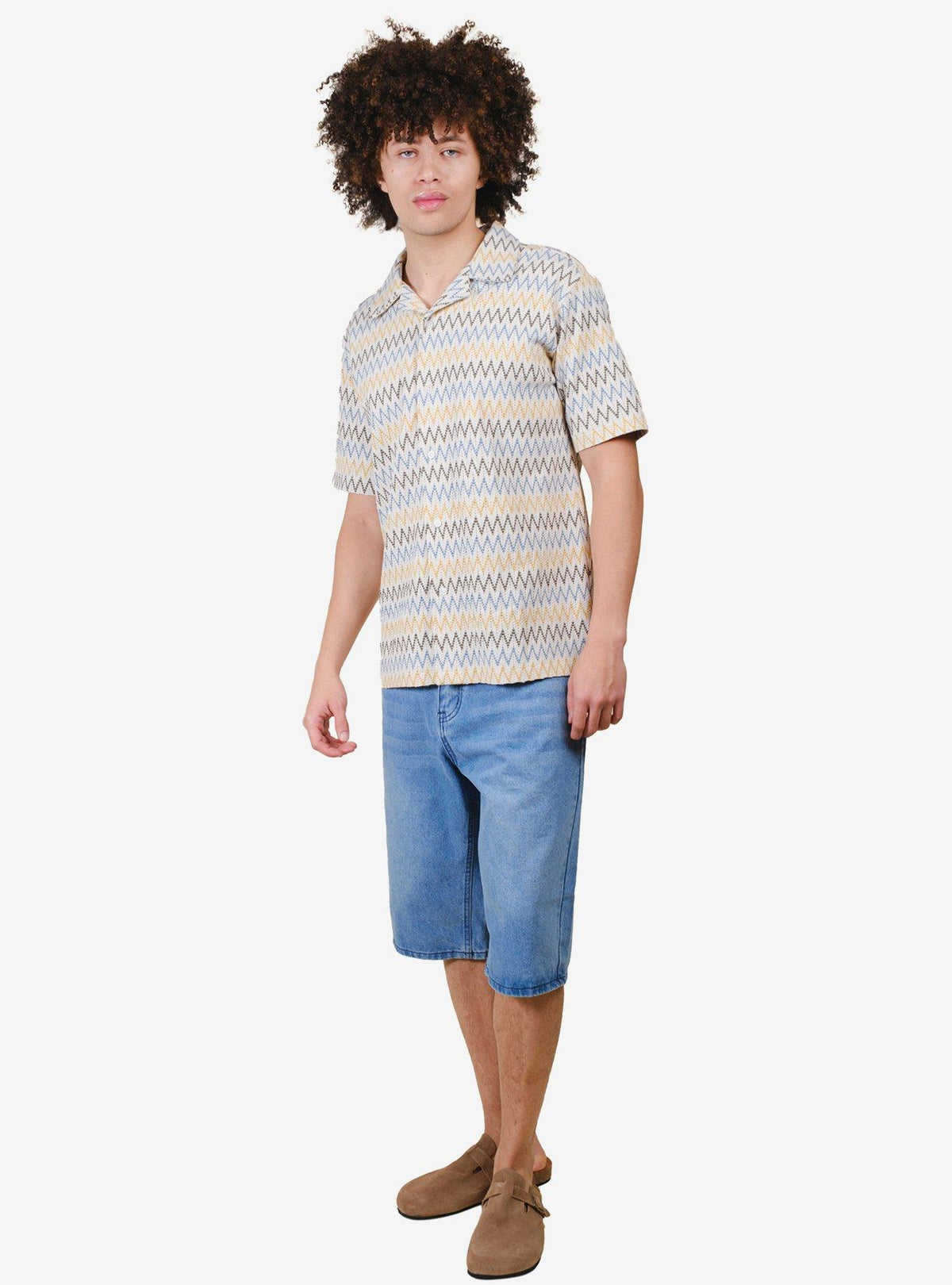 Camisa Zig Zag tejida blanca