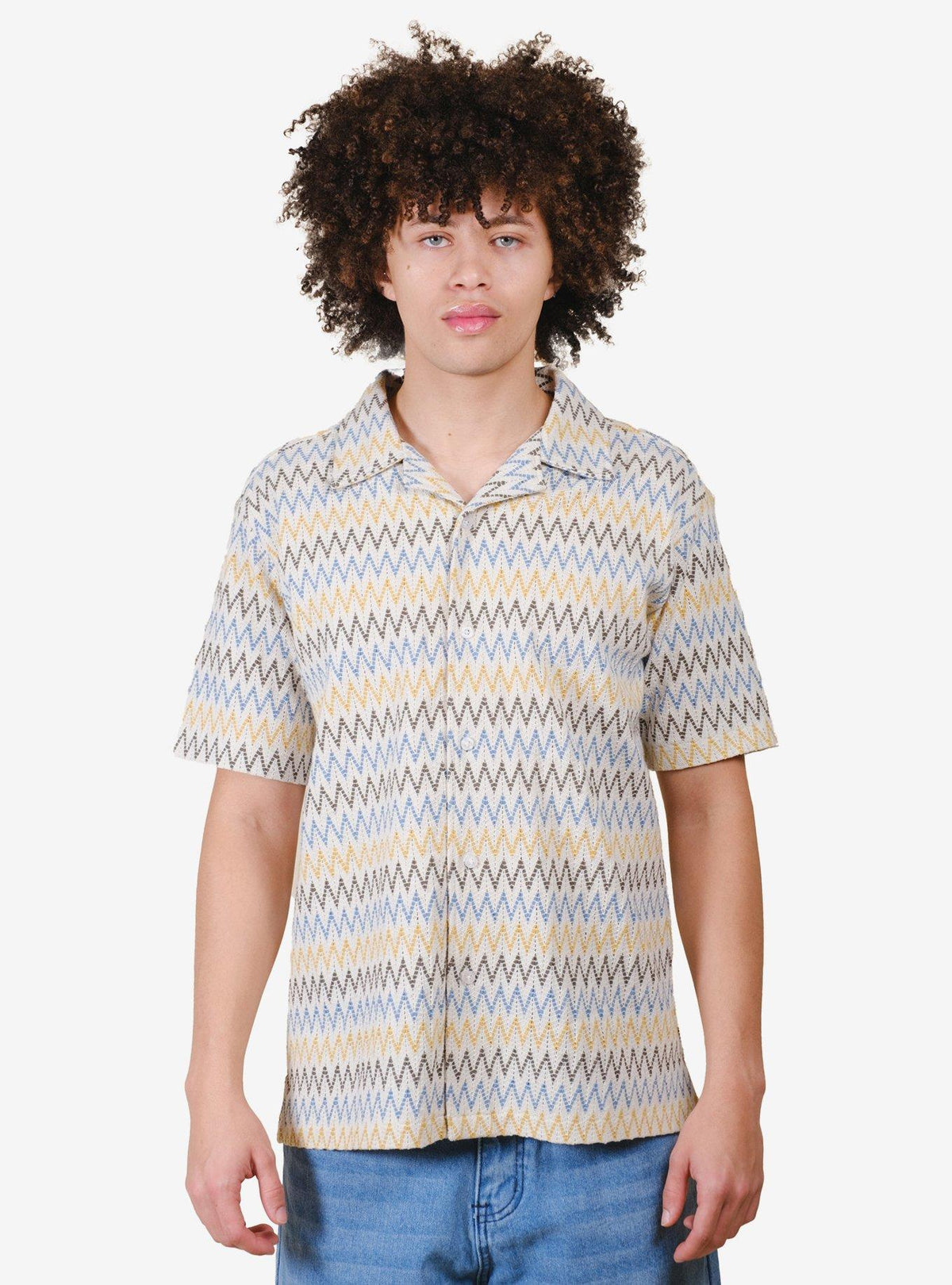 Camisa Zig Zag tejida blanca
