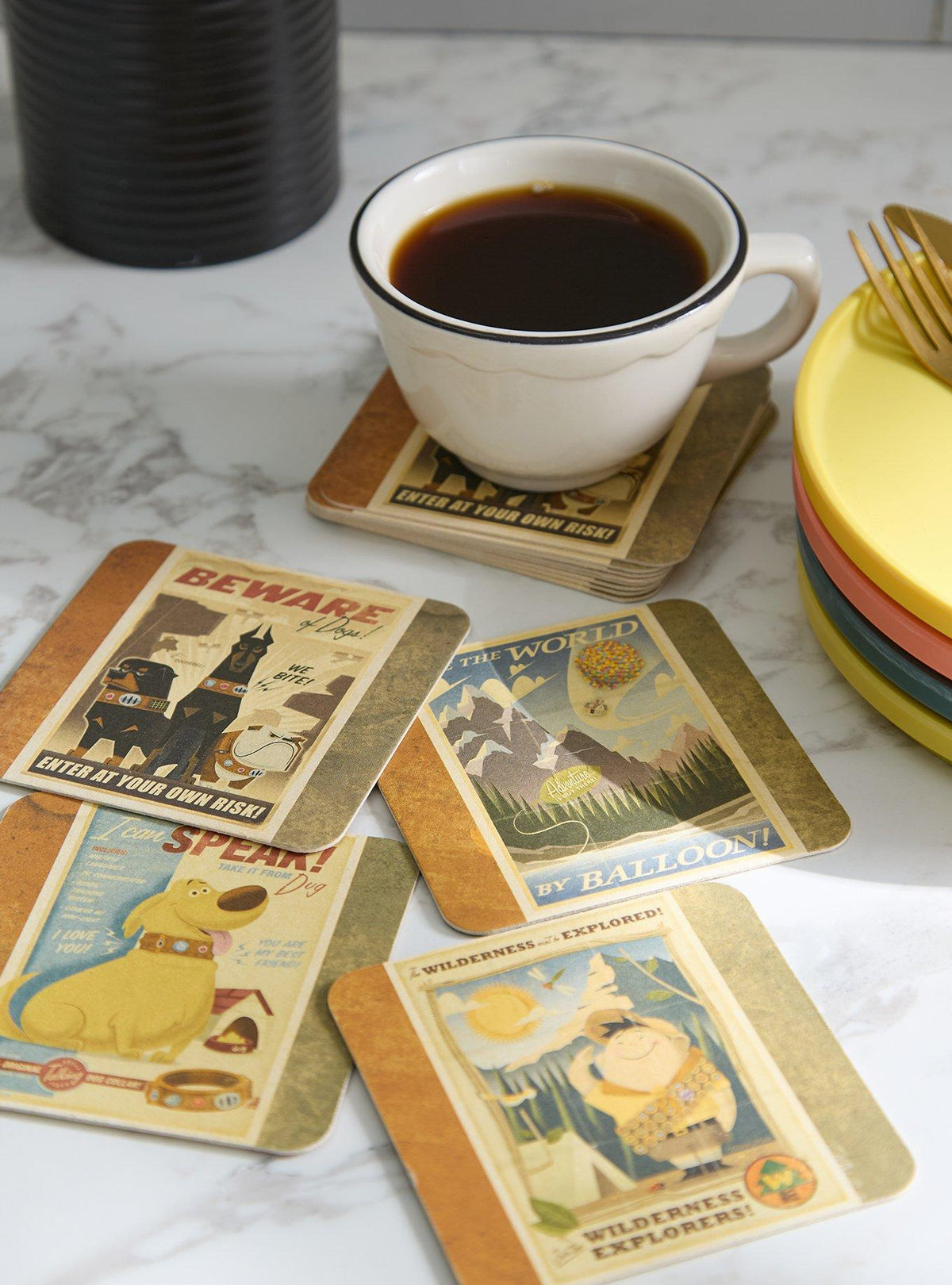 Set de 12 posavasos de póster Up