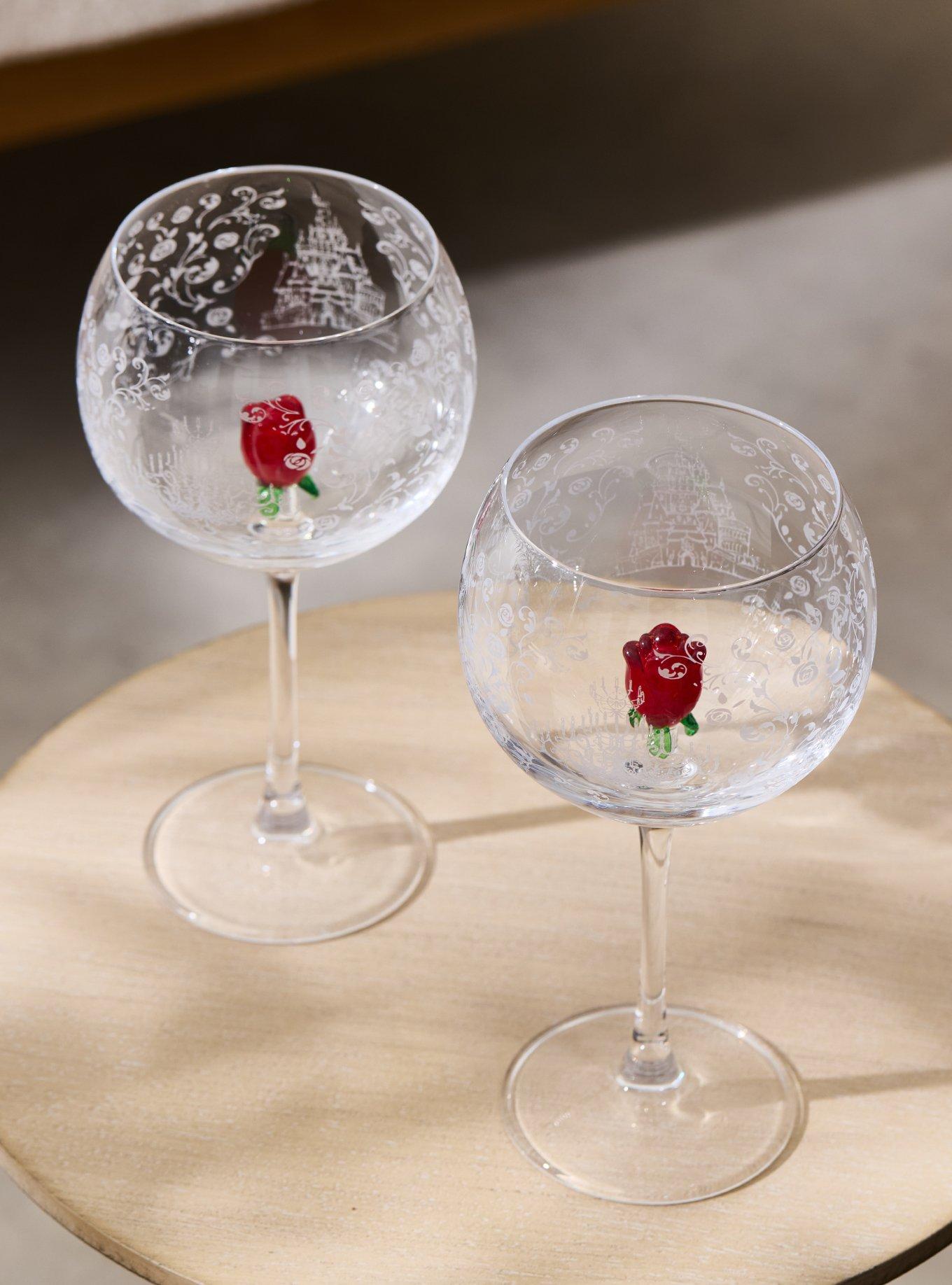 Set de copas de vino Roses de Beauty and the Beast