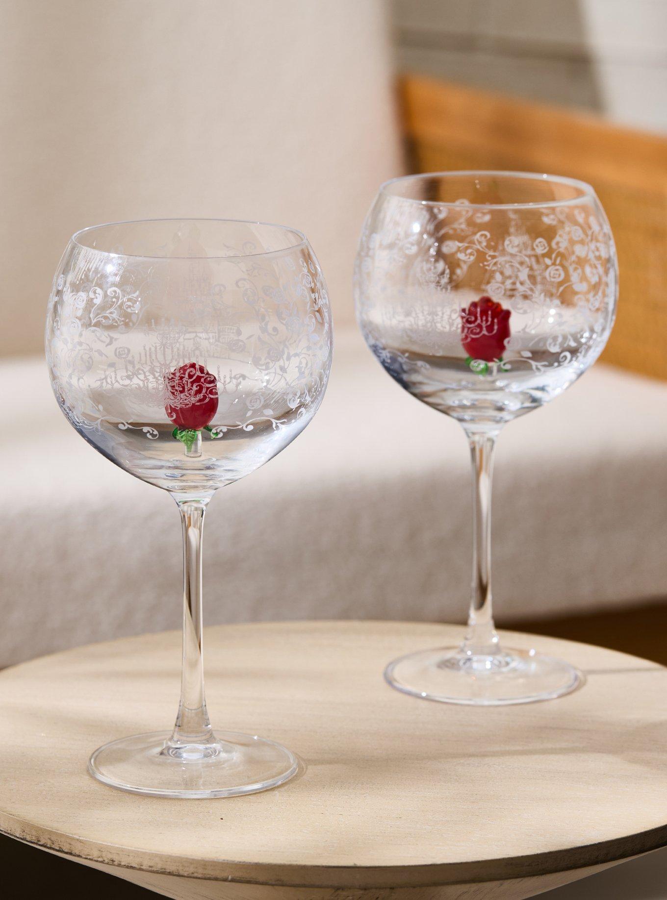 Set de copas de vino Roses de Beauty and the Beast