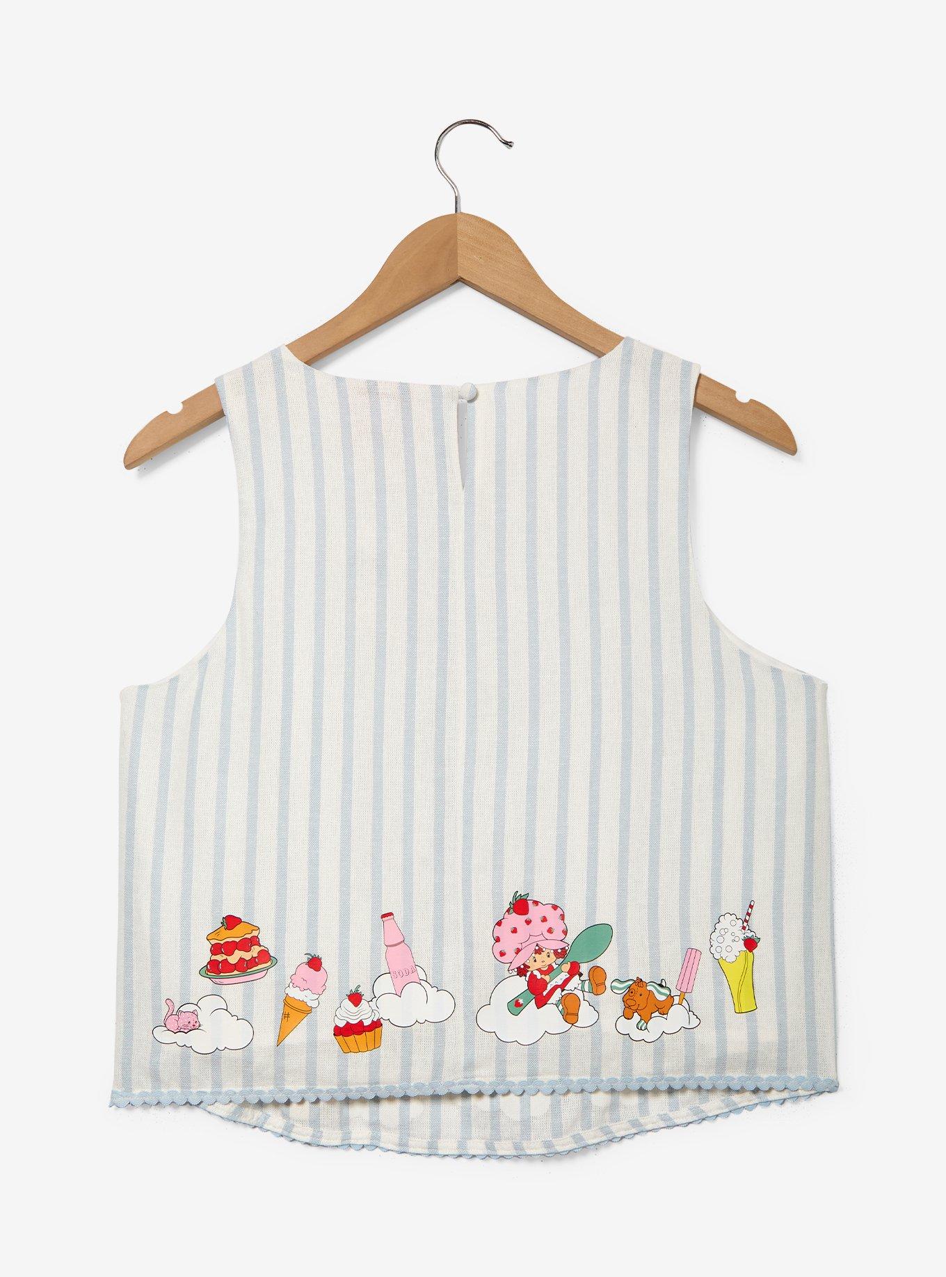 Polera corta de lino a rayas Strawberry Shortcake