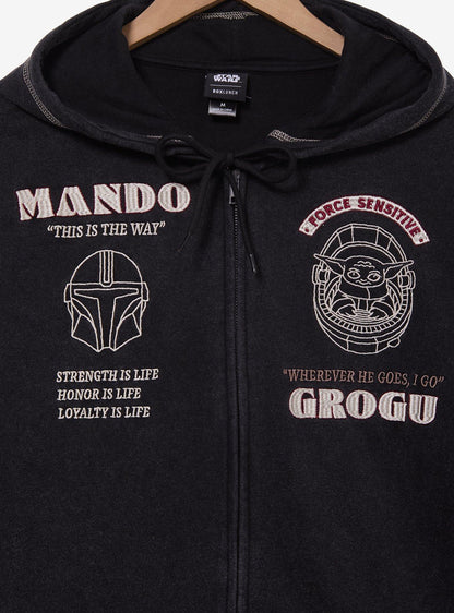 Polerón con cierre Star Wars The Mandalorian Mando y Grogu