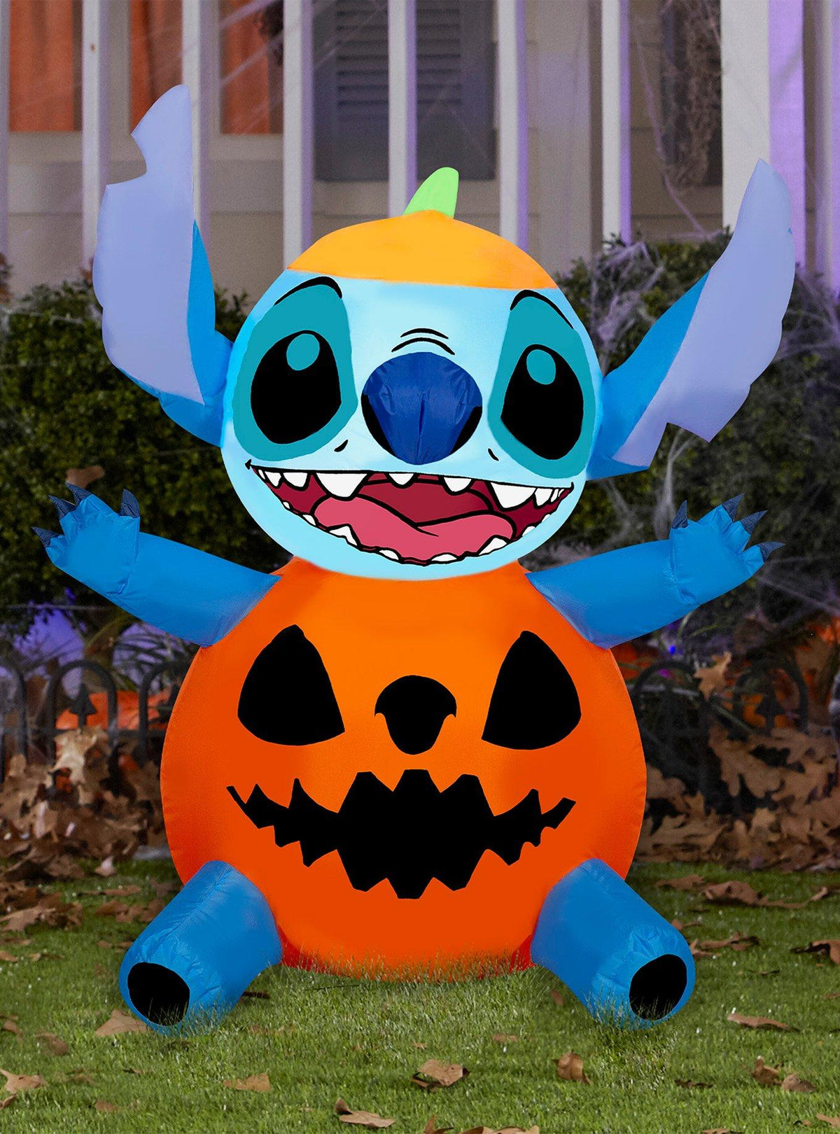 Adorno inflable de Stitch con disfraz de calabaza