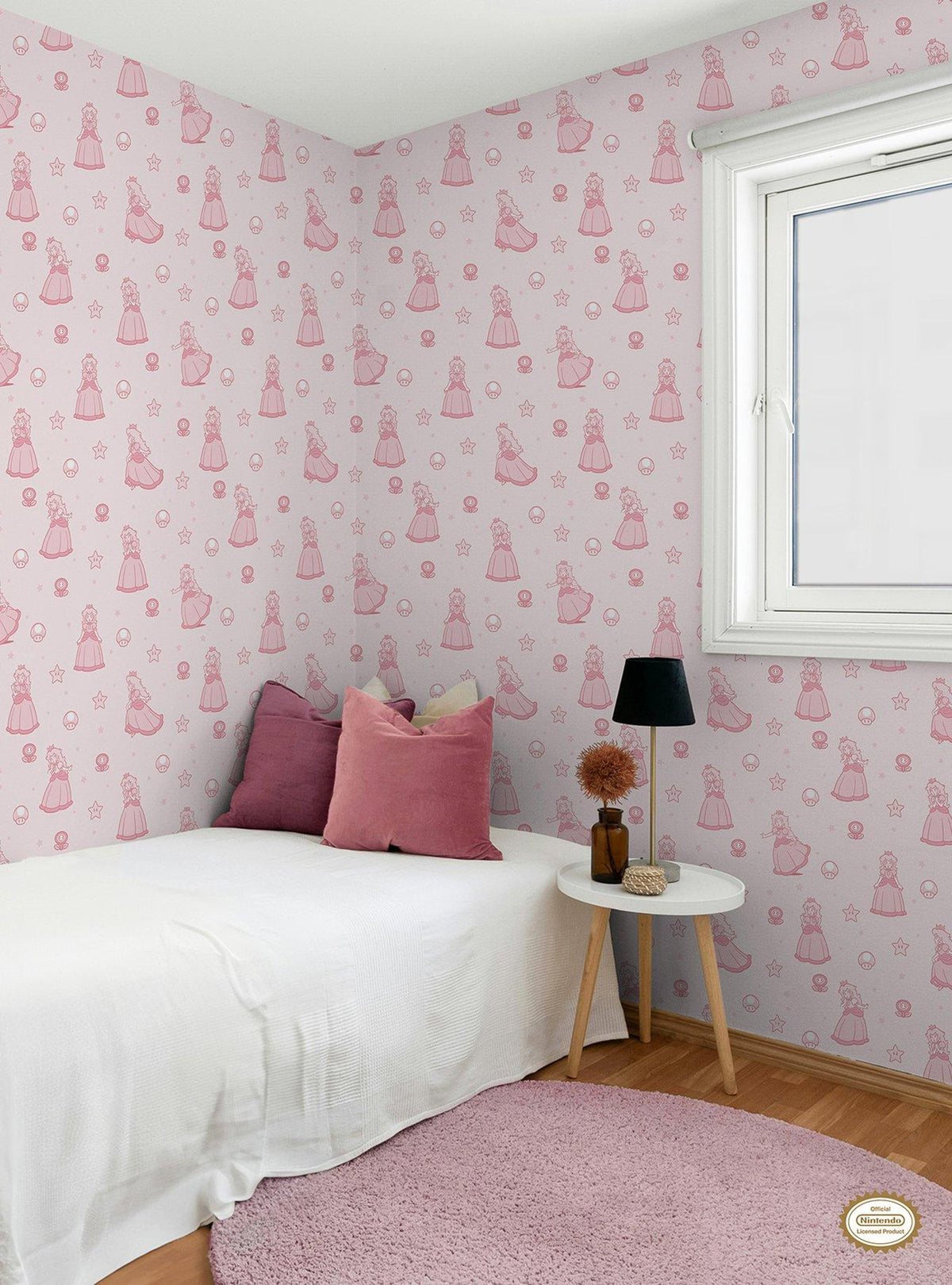 Papel mural autoadhesivo rosado de Princess Peach