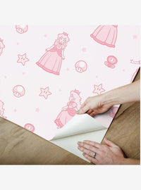 Papel mural autoadhesivo rosado de Princess Peach