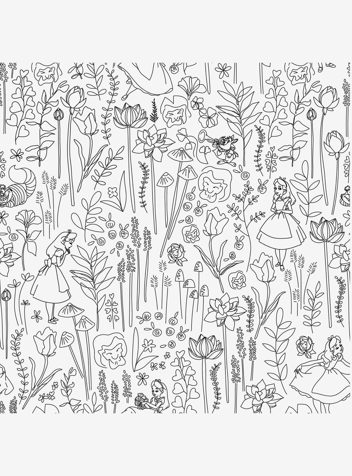 Papel mural autoadhesivo Jardín Negro de Alicia