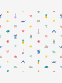 Papel mural adhesivo Stitch Aloha azul y rosado
