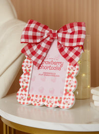 Portarretrato Strawberry Shortcake con lazo vichy