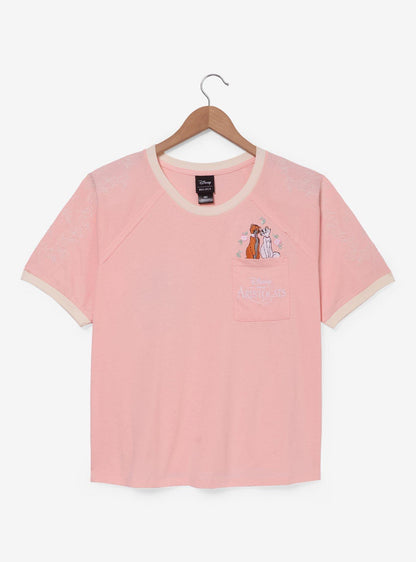 Polera rosada con bolsillo The Aristocats para mujer