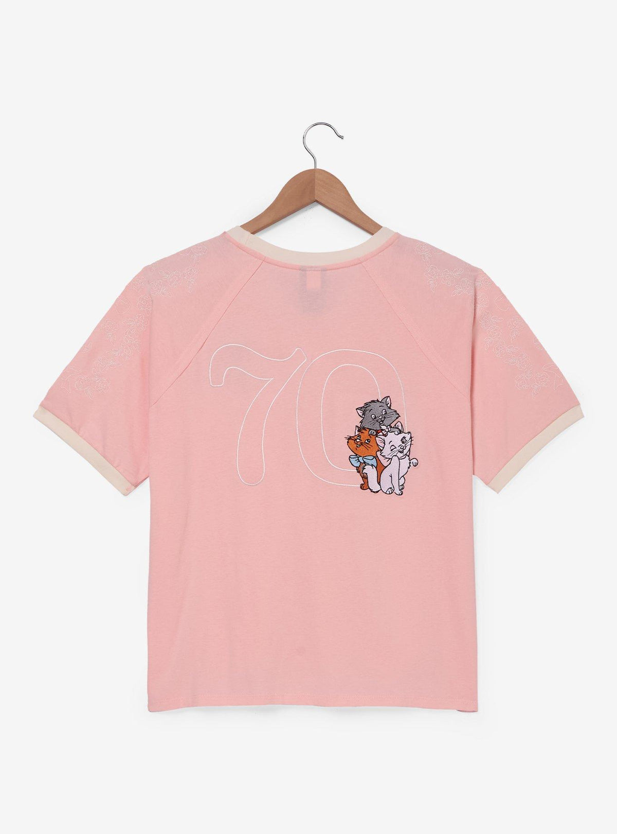 Polera rosada con bolsillo The Aristocats para mujer