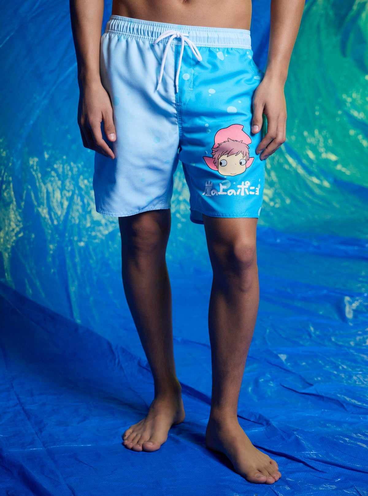 Traje de baño Ponyo con paneles azules
