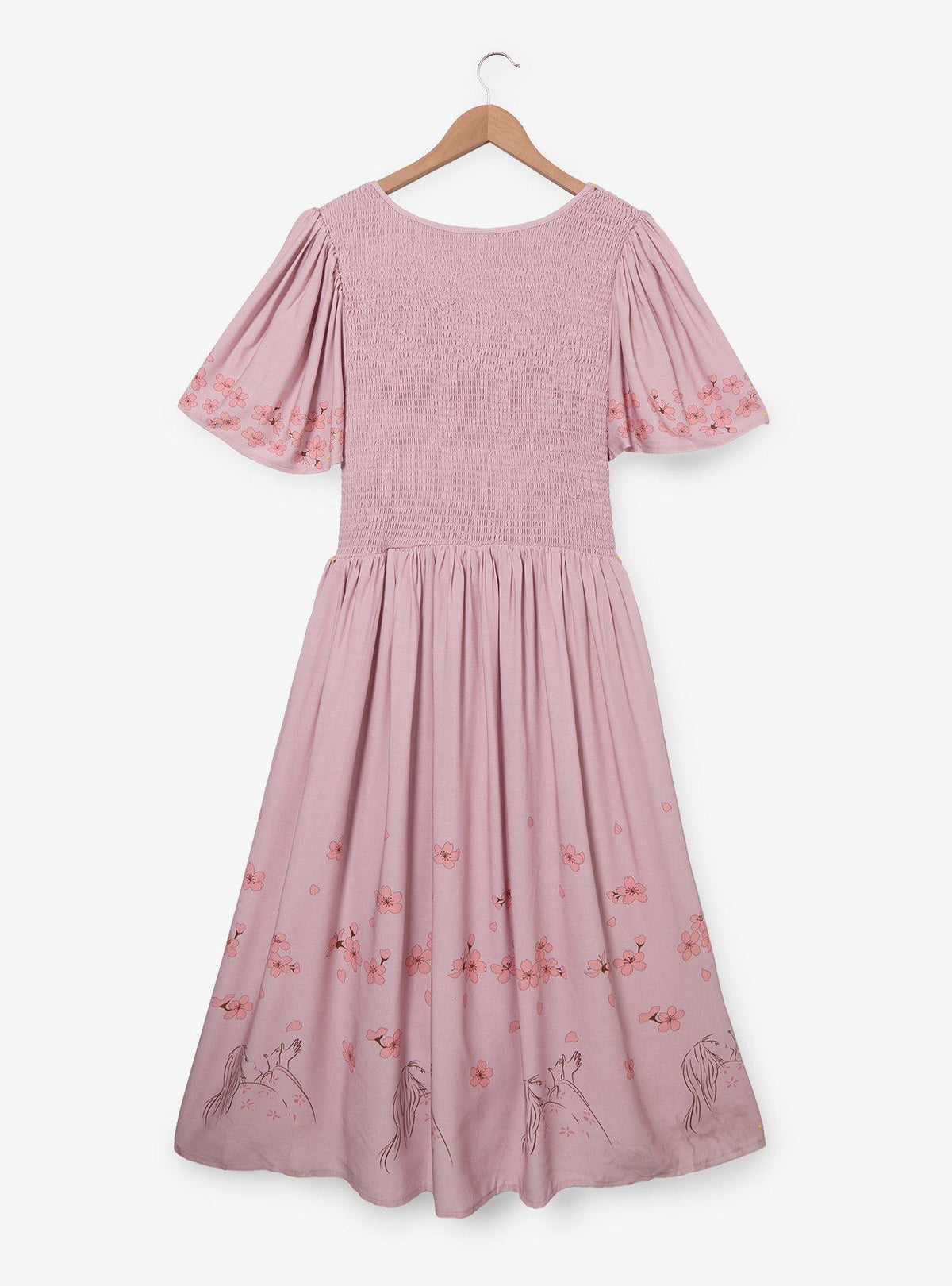 Vestido midi Princesa Kaguya con flores de cerezo
