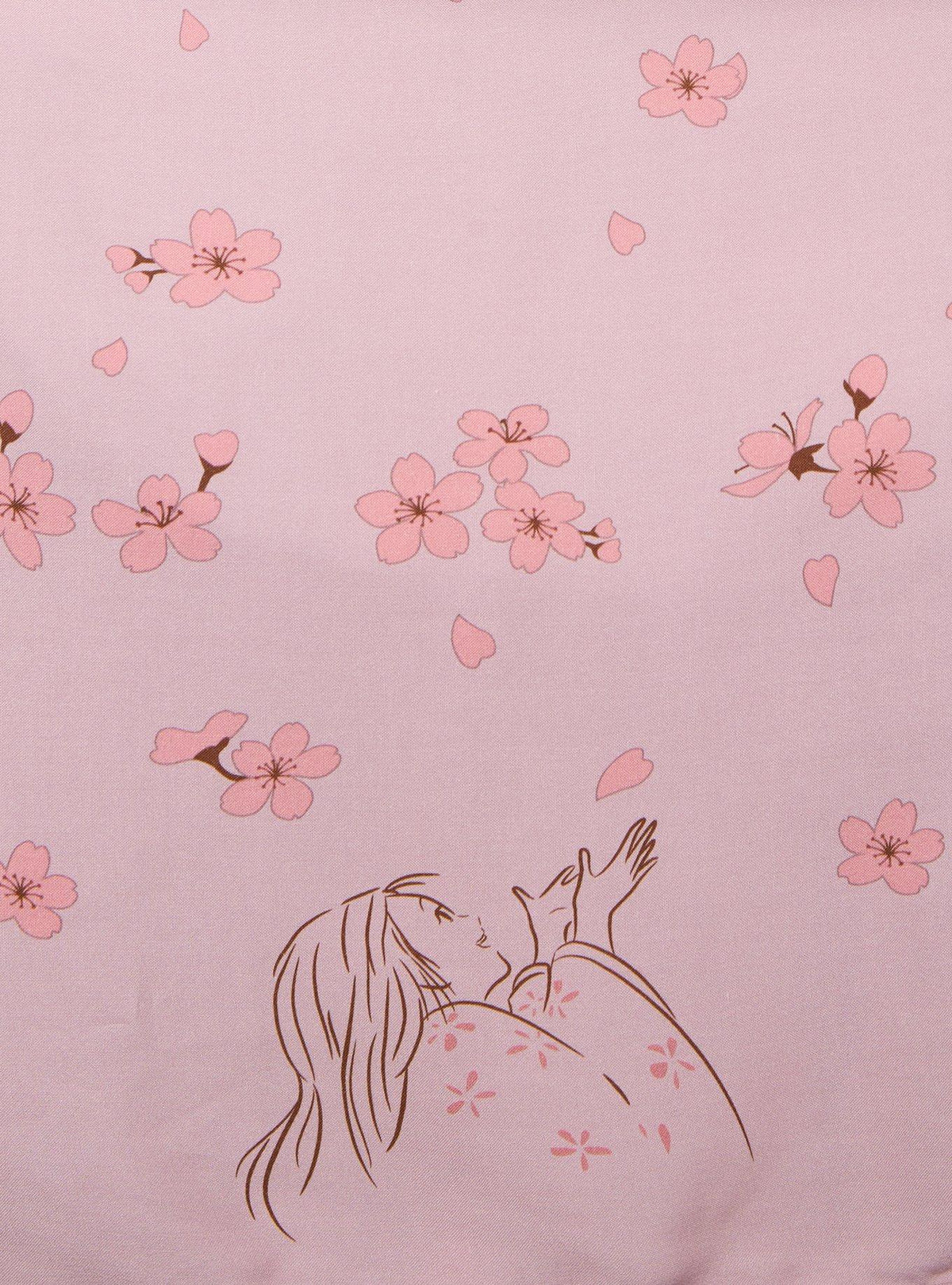 Vestido midi Princesa Kaguya con flores de cerezo