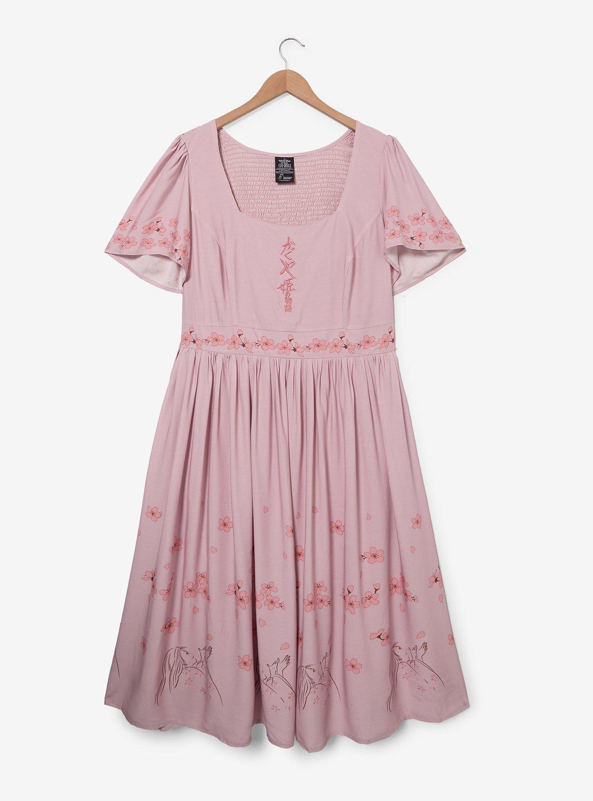 Vestido midi Princesa Kaguya con flores de cerezo