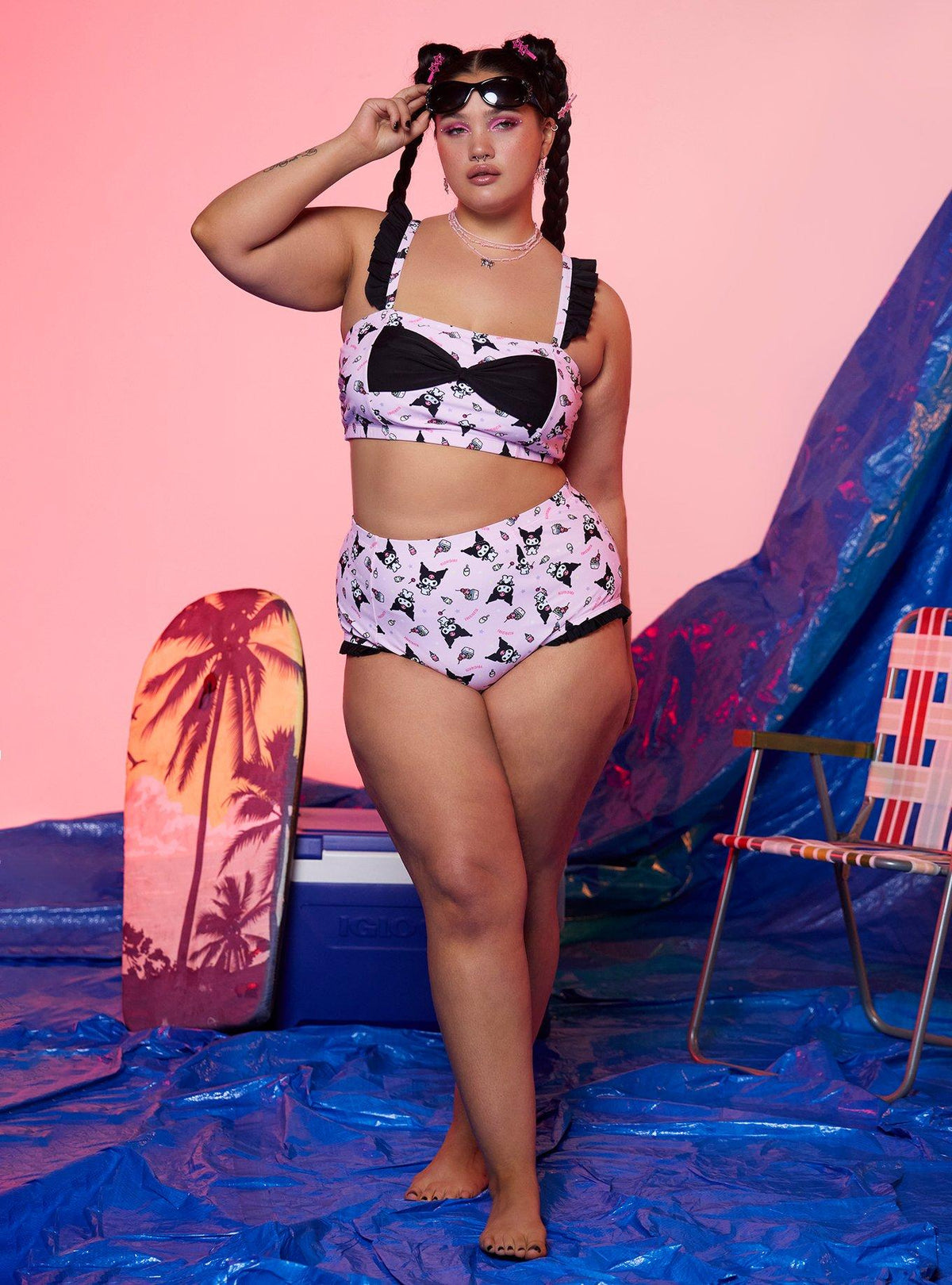 Parte de abajo de traje de baño Kuromi, talla plus