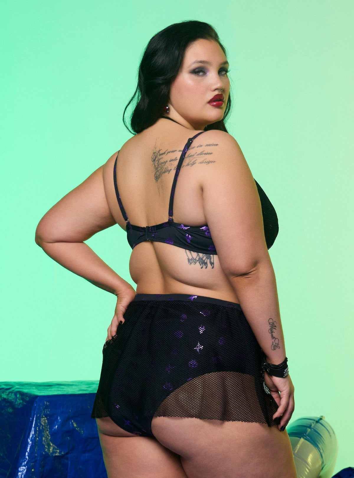 Top de traje de baño Disney Villains iridiscente talla plus