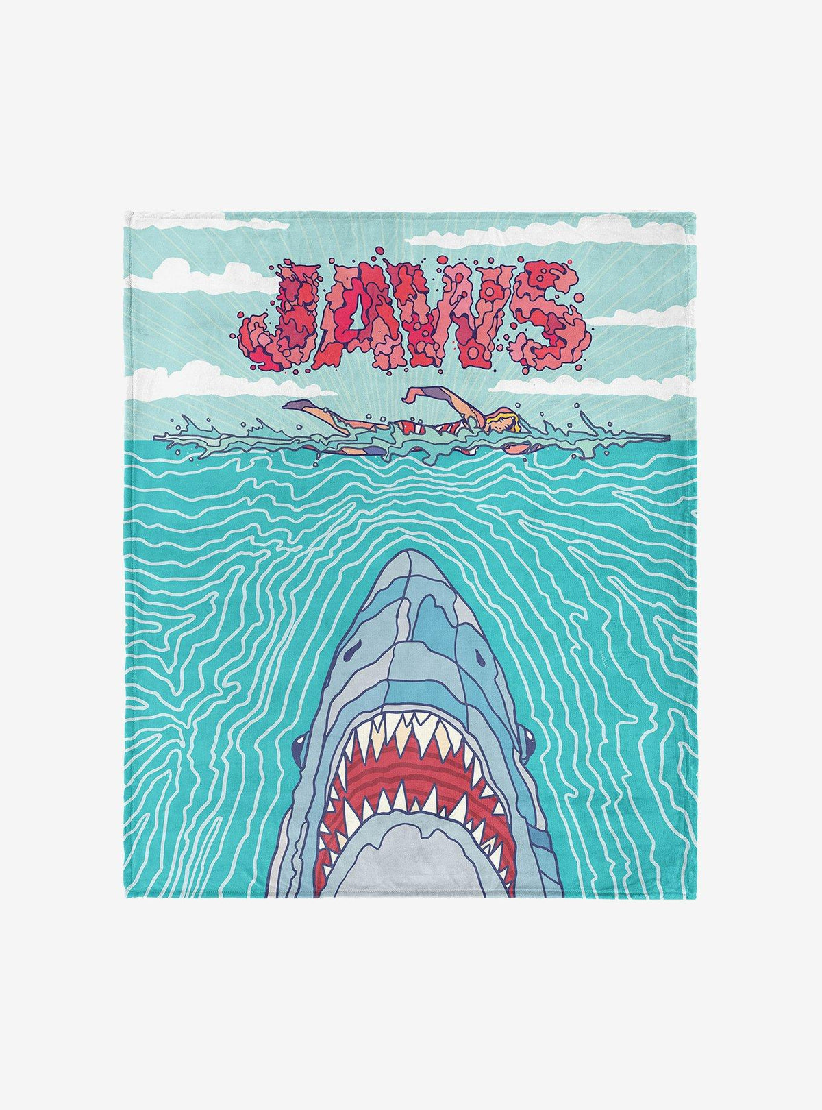 Manta Jaws con diseño de póster retro