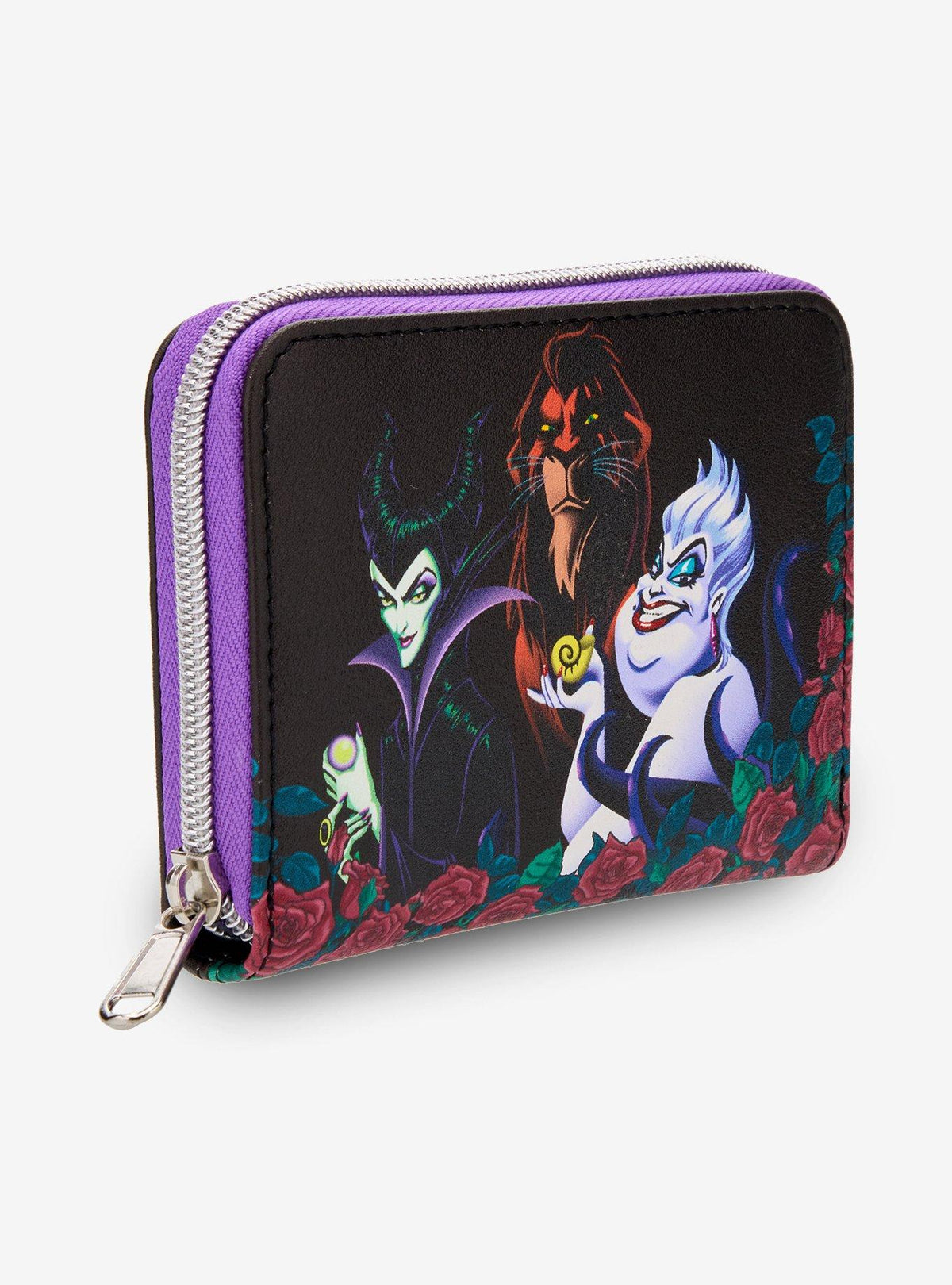 Billetera mini Disney Villains con rosas