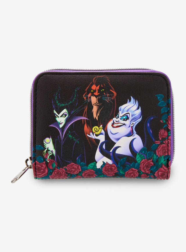 Billetera mini Disney Villains con rosas