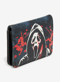 Tarjetero de Ghost Face con salpicaduras de sangre