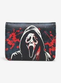 Tarjetero de Ghost Face con salpicaduras de sangre