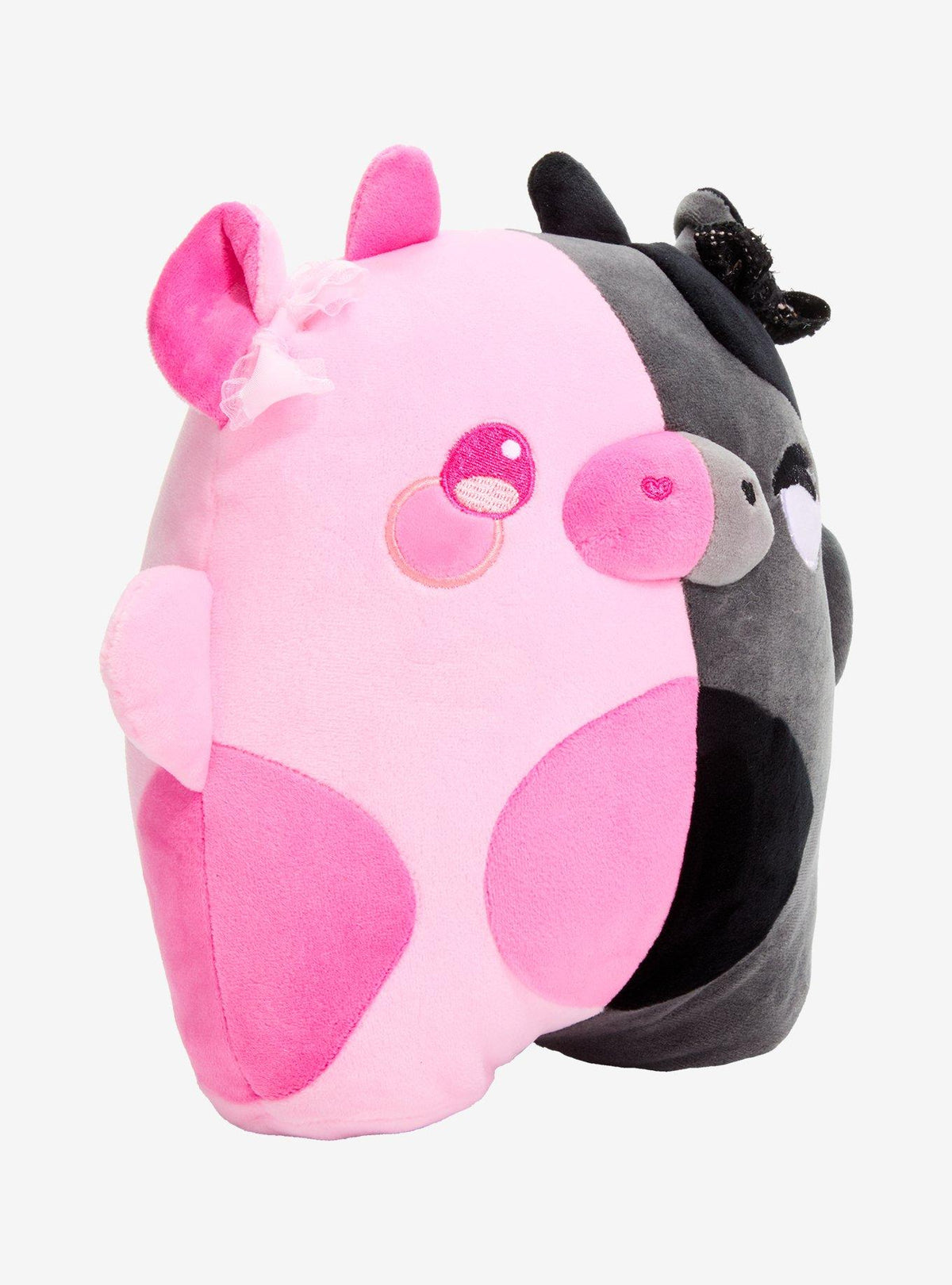 Peluche de vaca mitad princesa y mitad gótica