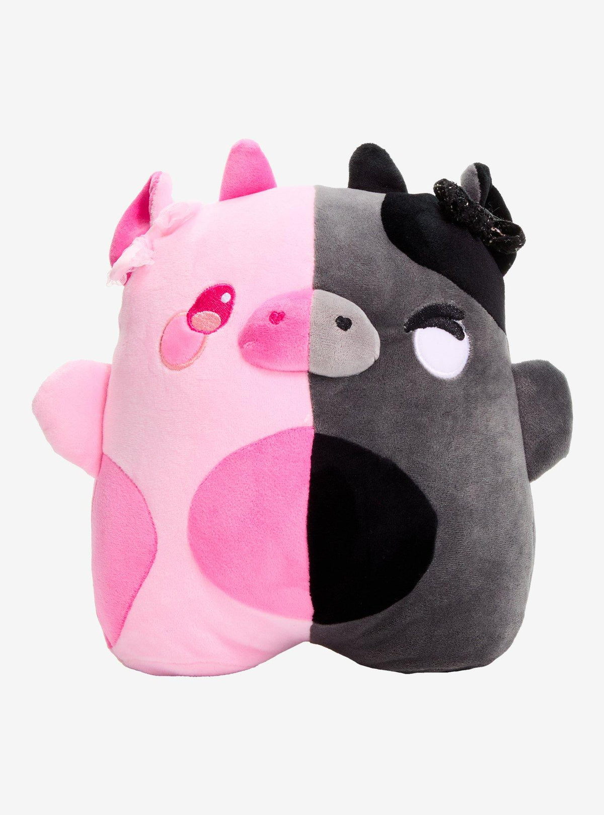 Peluche de vaca mitad princesa y mitad gótica