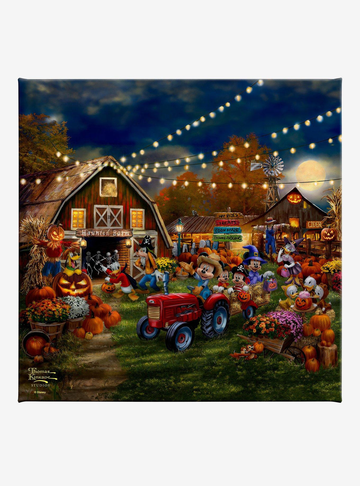Cuadro en lienzo Disney Mickey y Minnie: Festival de Calabazas