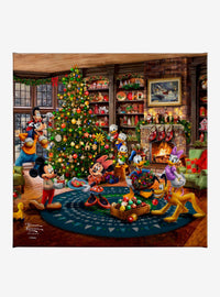 Cuadro en lienzo Disney: Mickey y Minnie decoran el árbol