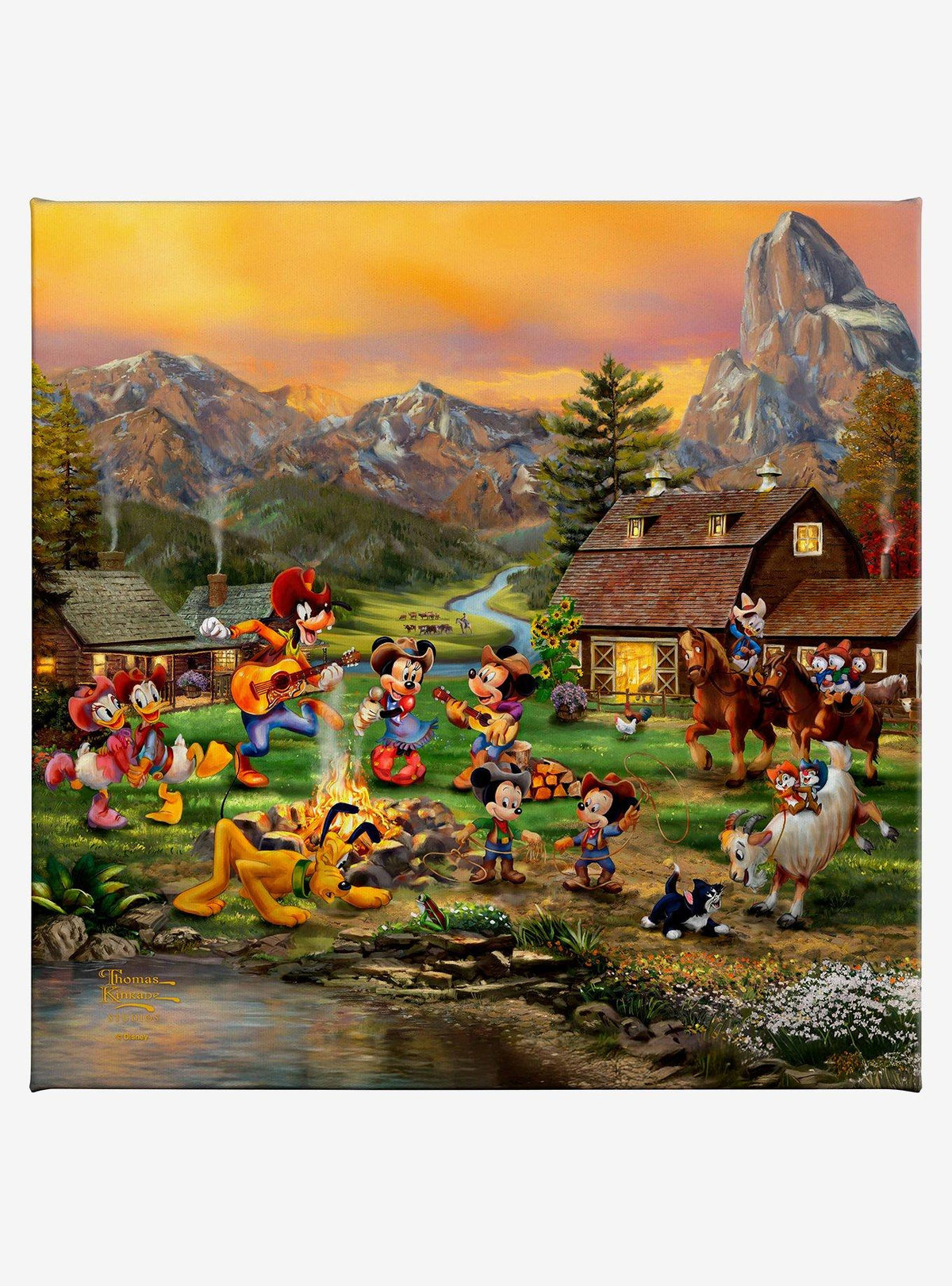 Cuadro en lienzo Disney: Mickey y Minnie en las Montañas Rocosas