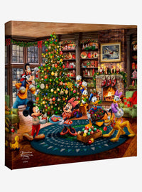 Cuadro en lienzo Disney: Mickey y Minnie decoran el árbol