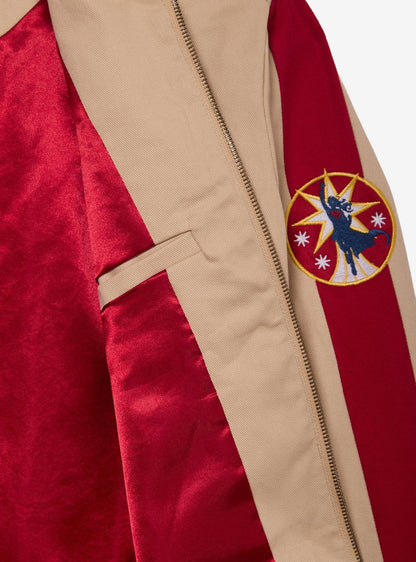 Chaqueta de moto con parches de Supergirl