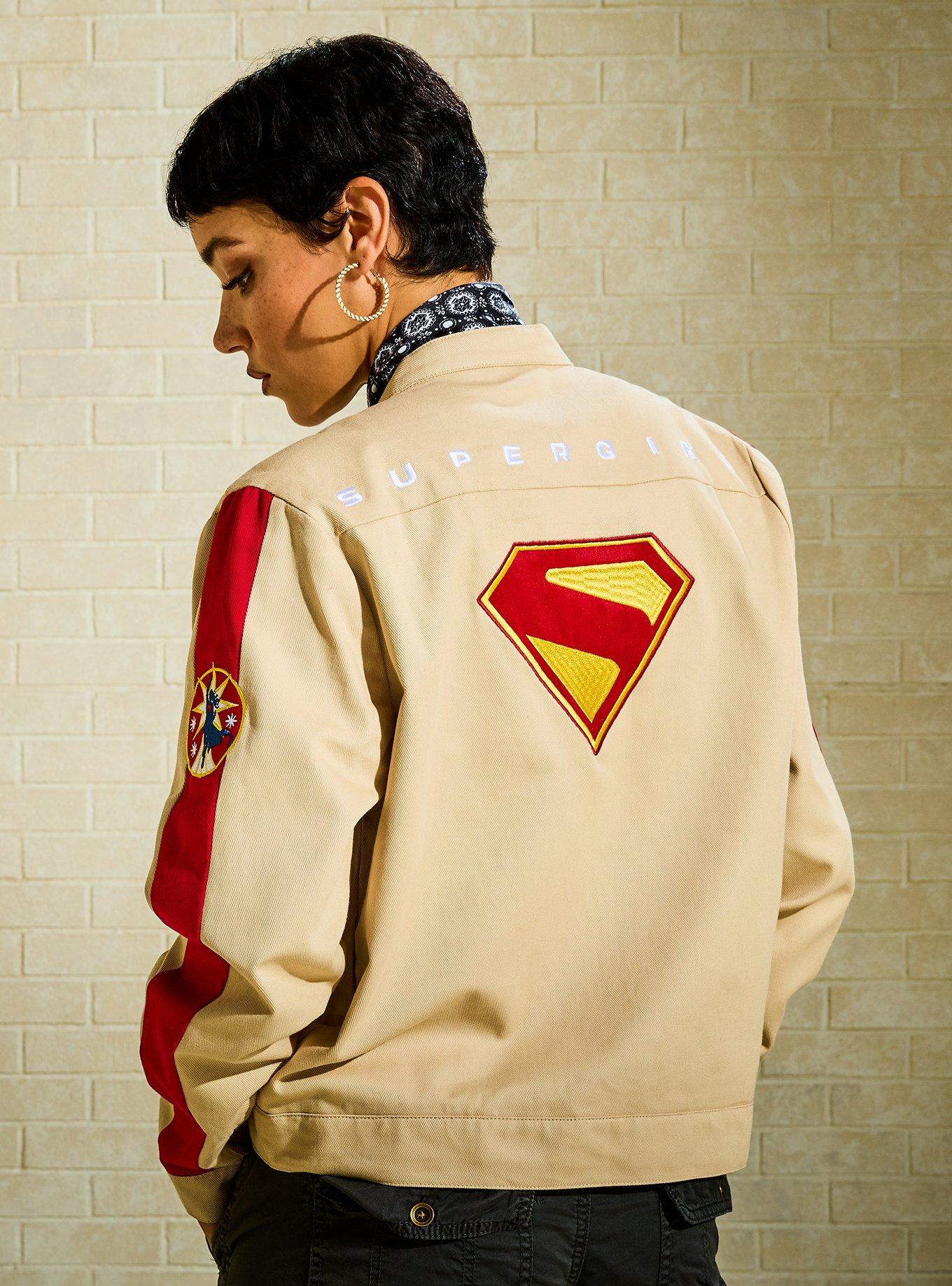 Chaqueta moto de talla grande de Supergirl