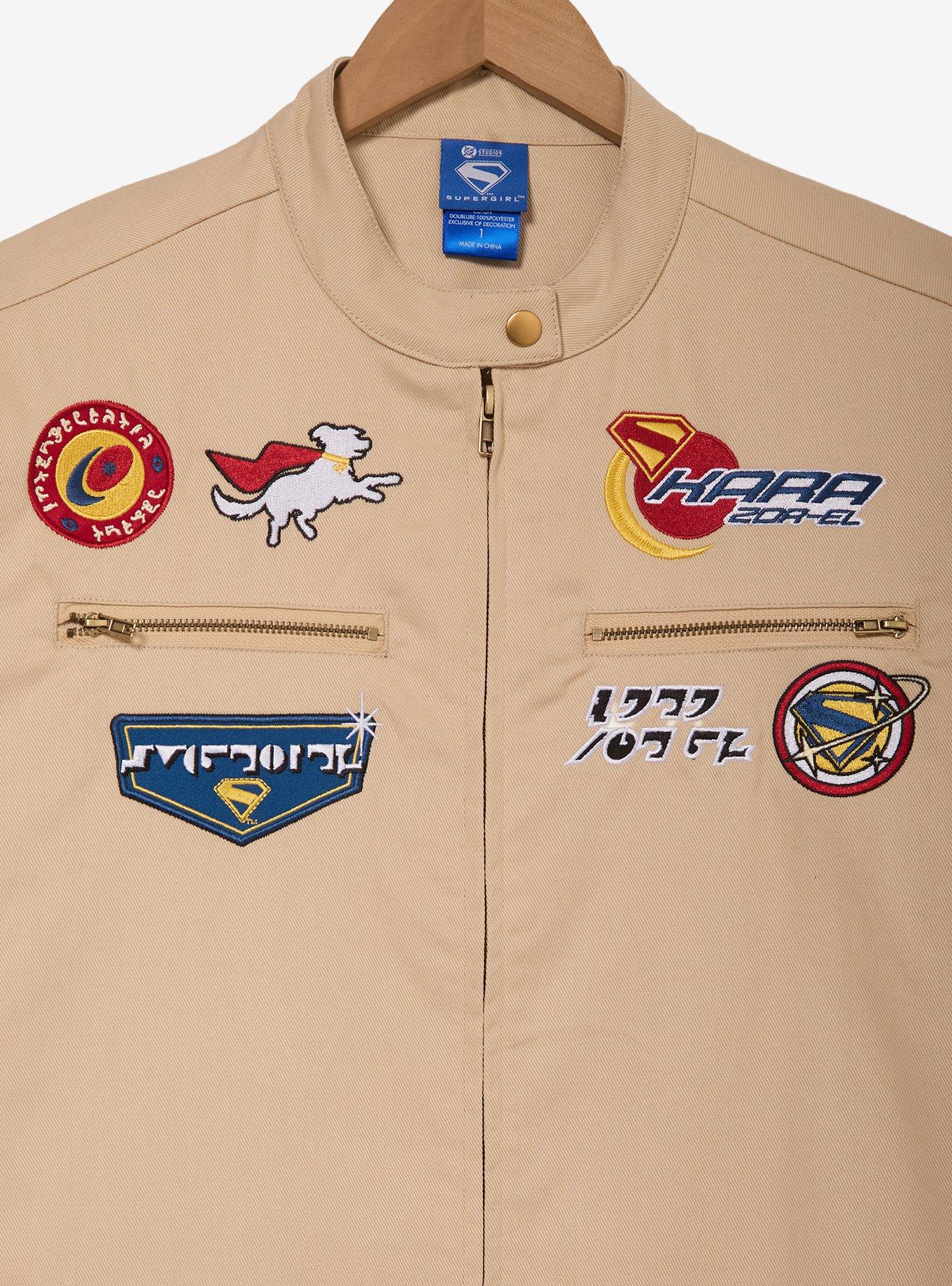 Chaqueta moto de talla grande de Supergirl