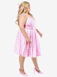 Vestido Barbie Perfect Day rosado cuadrillé, talla plus