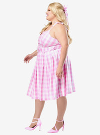 Vestido Barbie Perfect Day rosado cuadrillé, talla plus