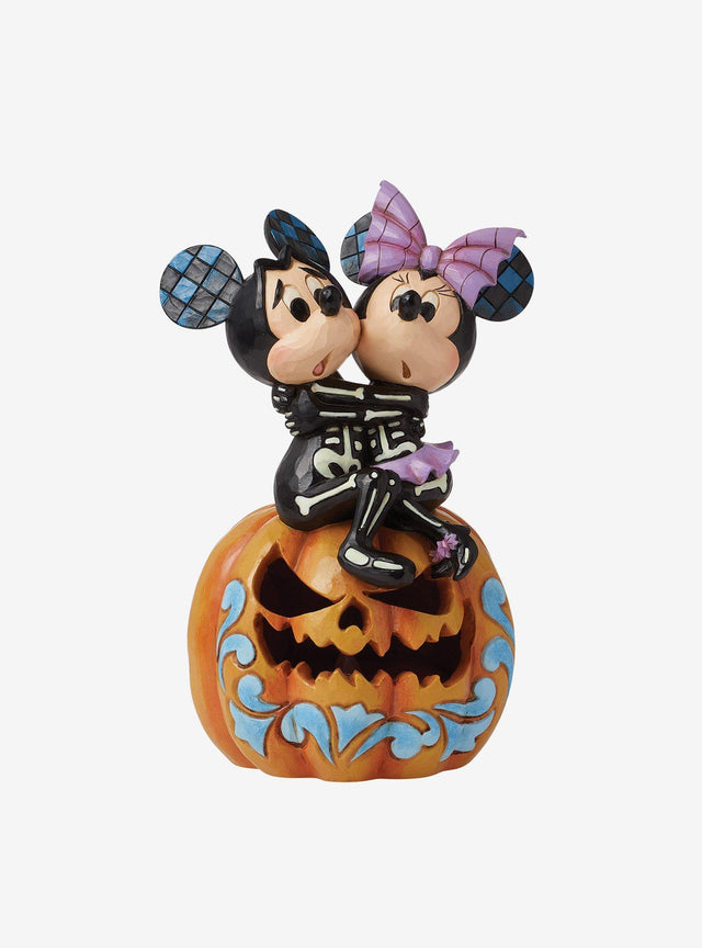 Figura de Mickey y Minnie Mouse con calabaza de Halloween