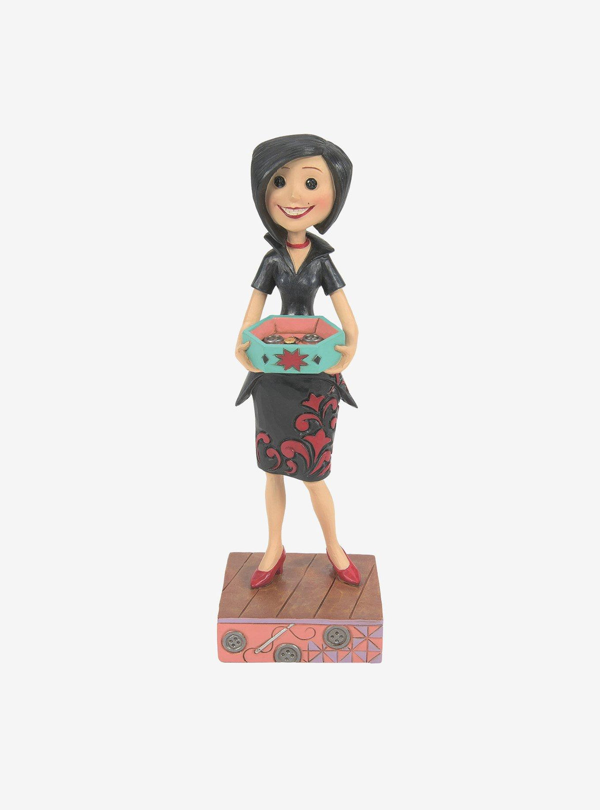 Figura de la Otra Madre de Coraline con caja de botones