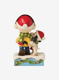 Figura navideña de Charlie Brown y Snoopy