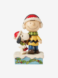 Figura navideña de Charlie Brown y Snoopy