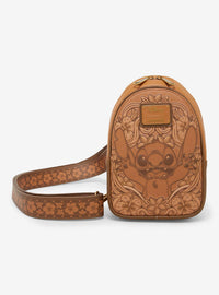 Cartera cruzada de Stitch entre flores