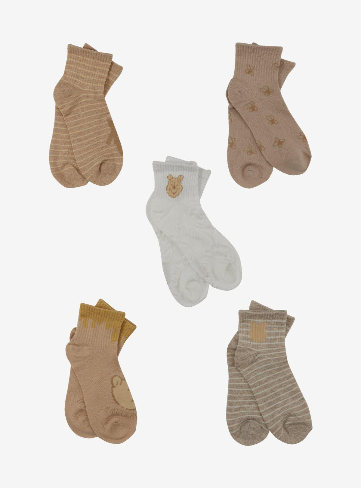 Calcetines tobilleros Disney Winnie the Pooh, 5 pares