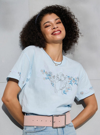 Polera crop floral de Cinderella y su caballo