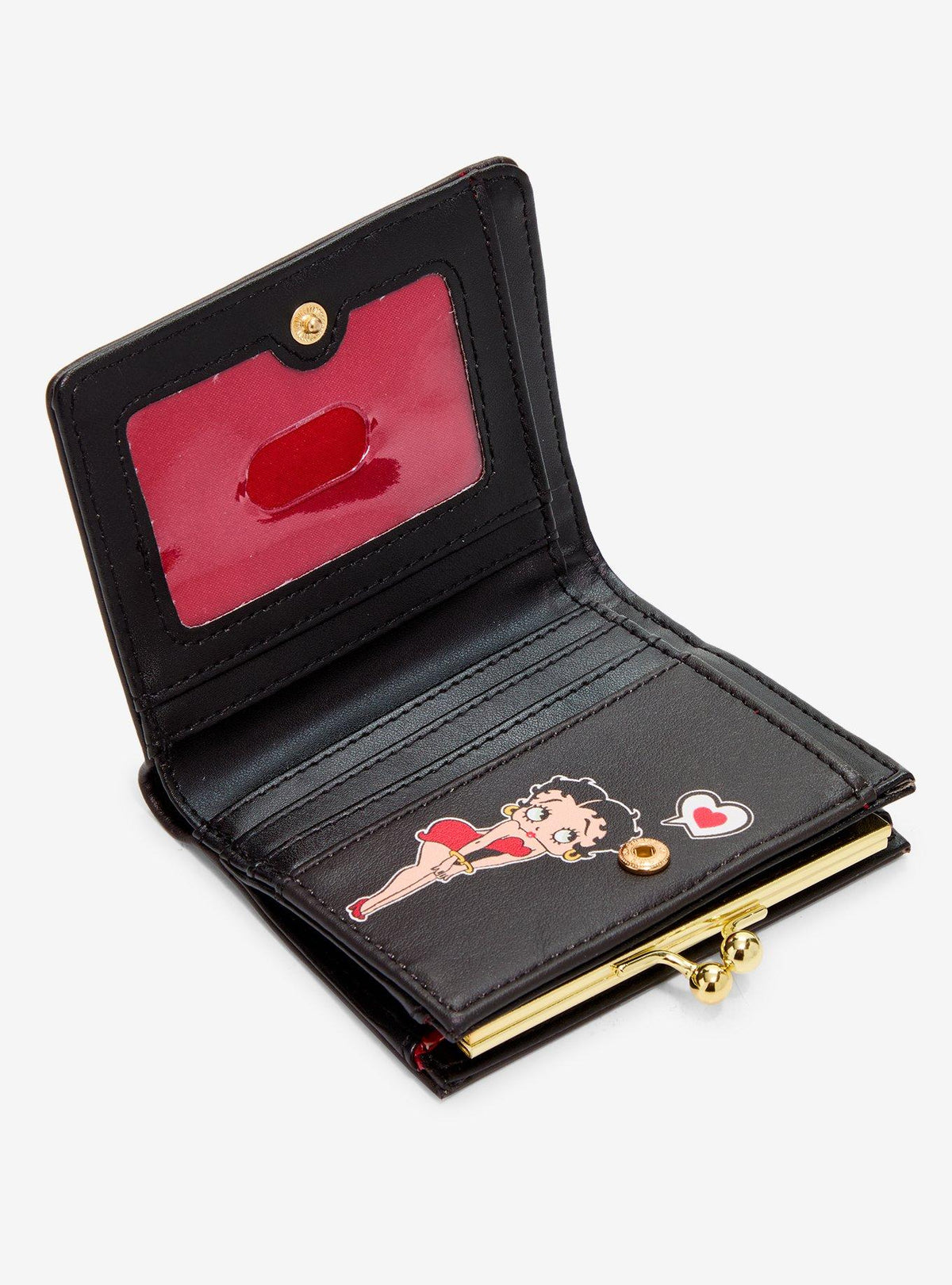Billetera Betty Boop con lazo y cierre de boquilla