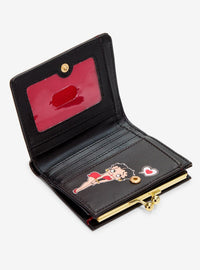 Billetera Betty Boop con lazo y cierre de boquilla